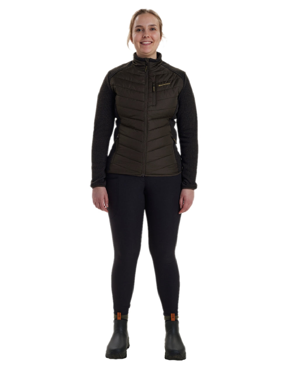 Brown Leaf Coloured Deerhunter Lady Caroline Padded Jacket on white background #colour_brown-leaf