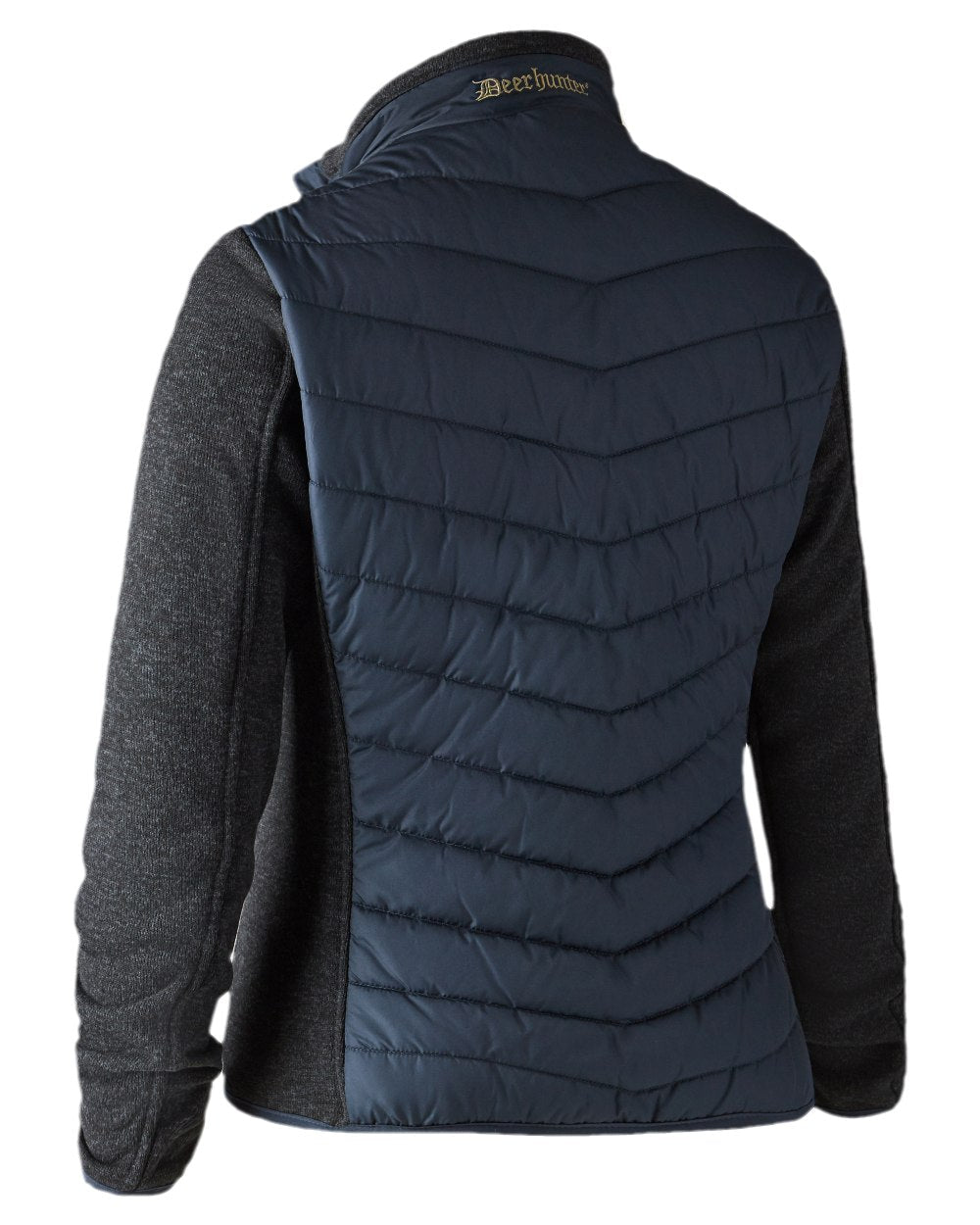 Dark Blue Coloured Deerhunter Lady Caroline Padded Jacket on white background #colour_dark-blue