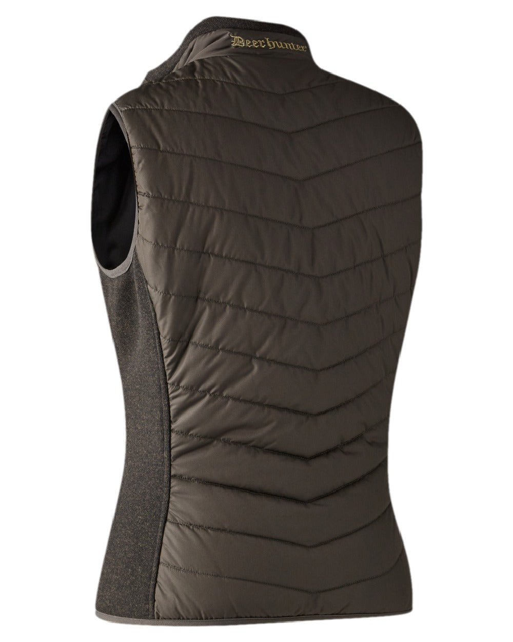 Brown Leaf Coloured Deerhunter Lady Caroline Padded Waistcoat on white background #colour_brown-leaf