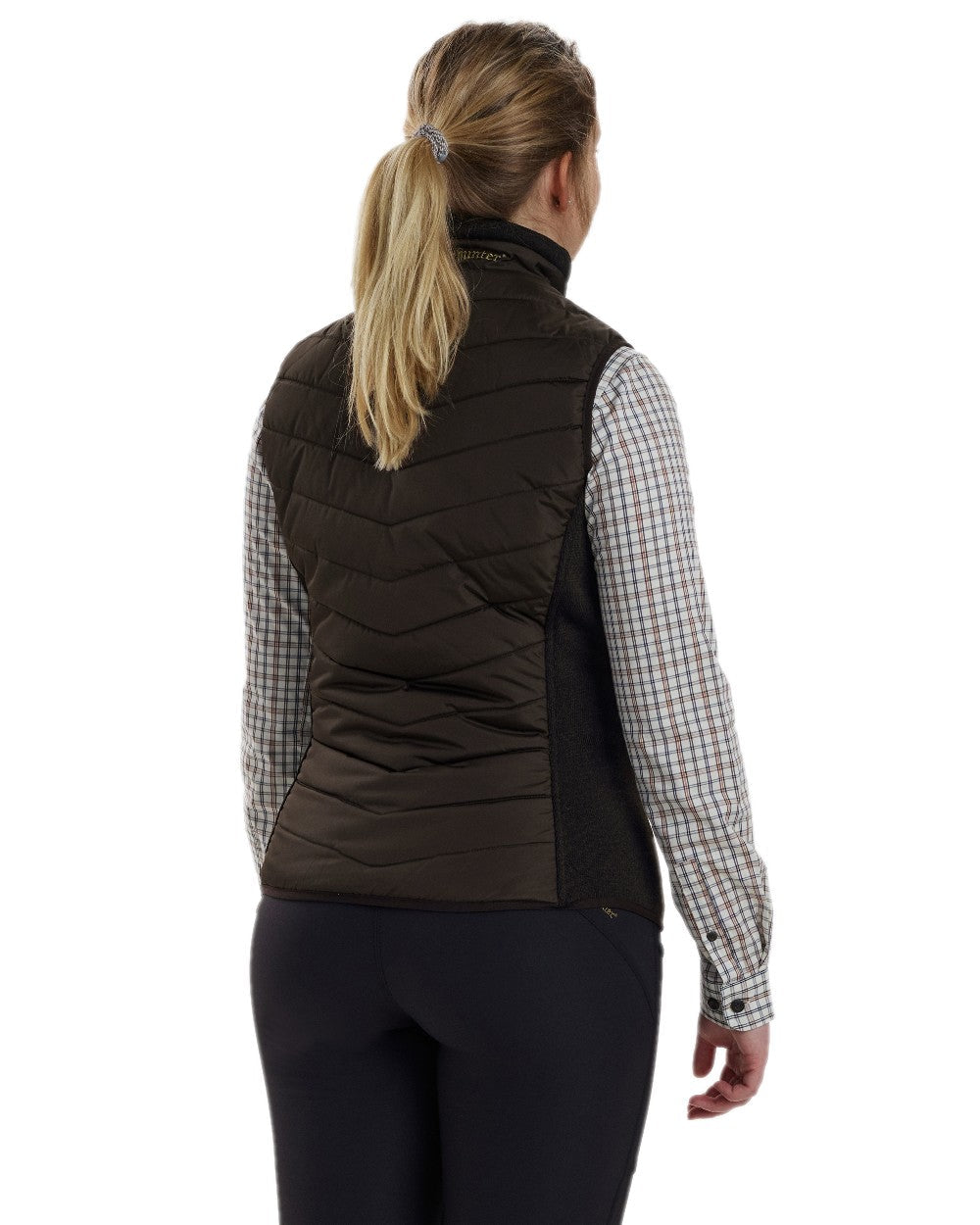 Brown Leaf Coloured Deerhunter Lady Caroline Padded Waistcoat on white background #colour_brown-leaf