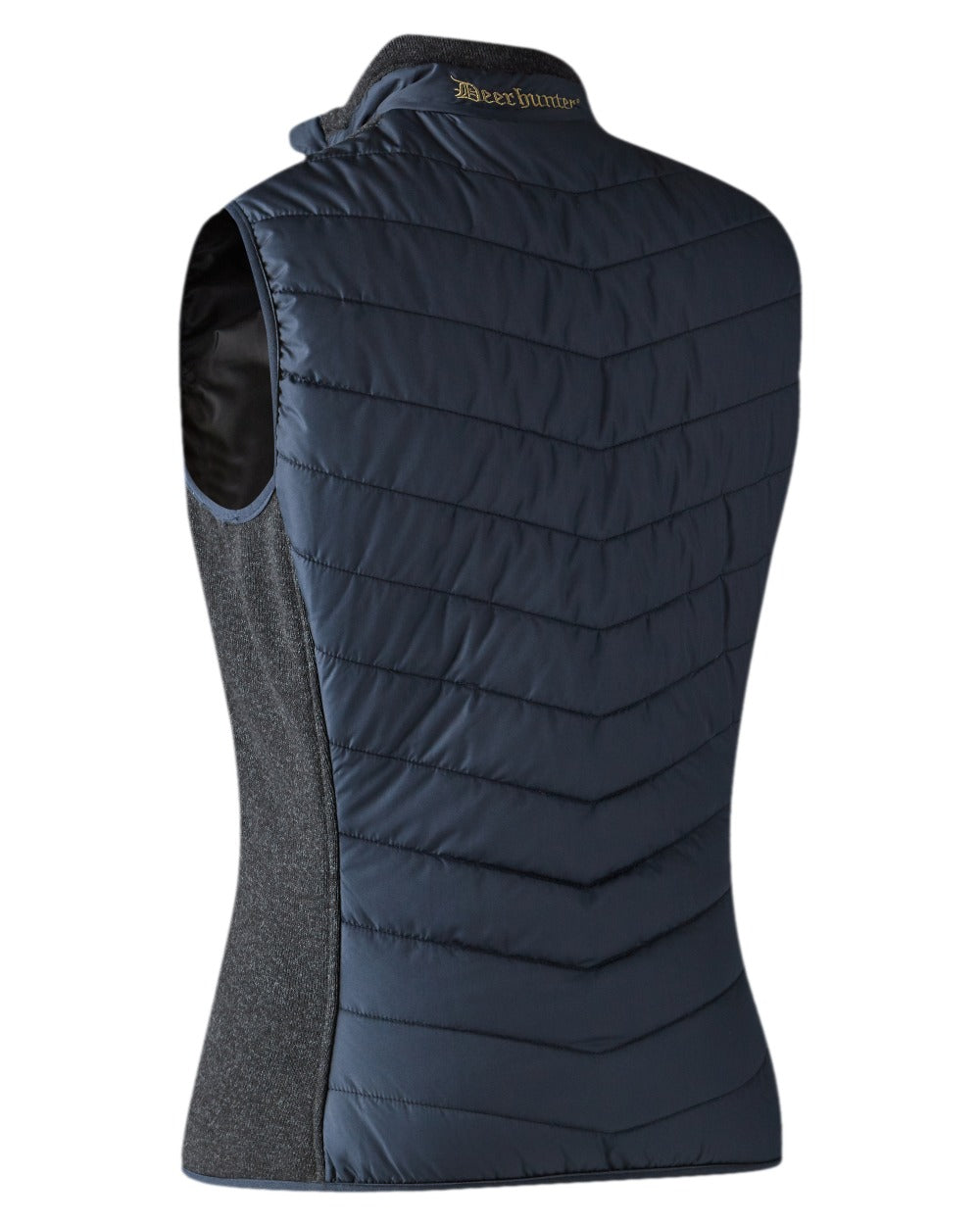 Dark Blue Coloured Deerhunter Lady Caroline Padded Waistcoat on white background #colour_dark-blue