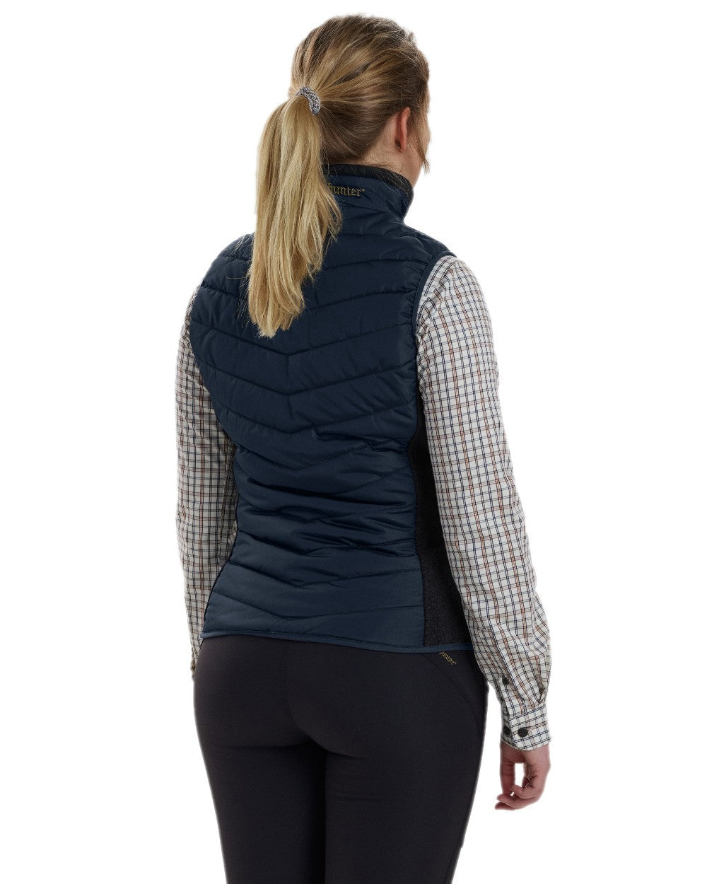 Dark Blue Coloured Deerhunter Lady Caroline Padded Waistcoat on white background #colour_dark-blue