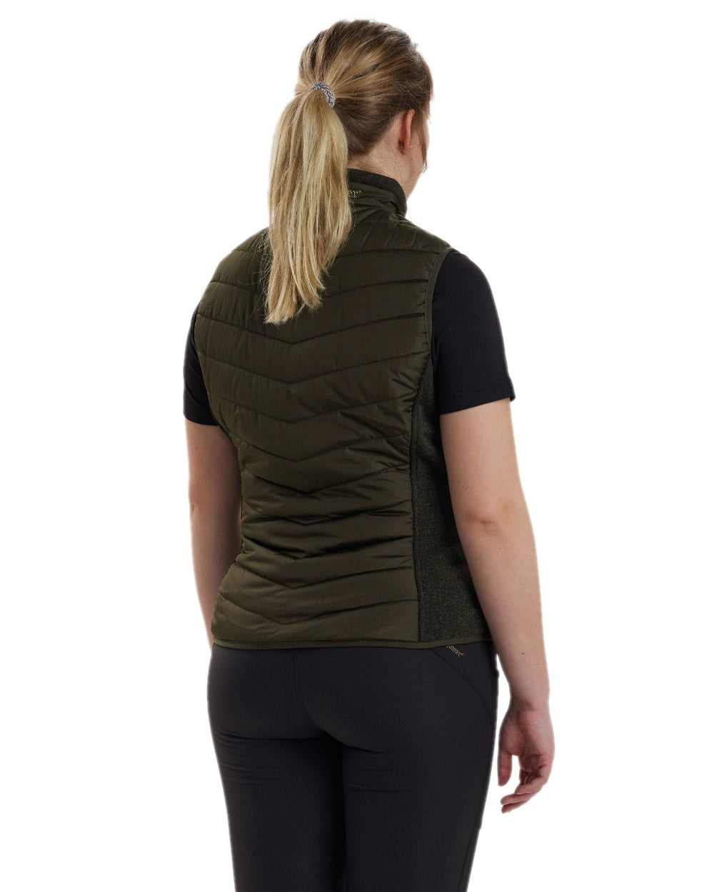 Timber Coloured Deerhunter Lady Caroline Padded Waistcoat on white background #colour_timber