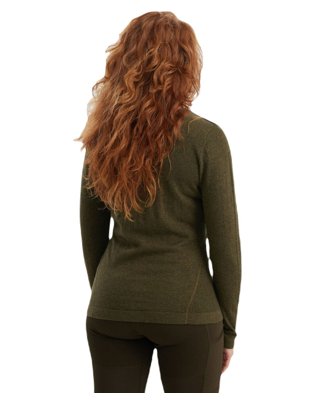 Cypress coloured Deerhunter Lady Darlington Full Zip Cardigan on white background #colour_cypress