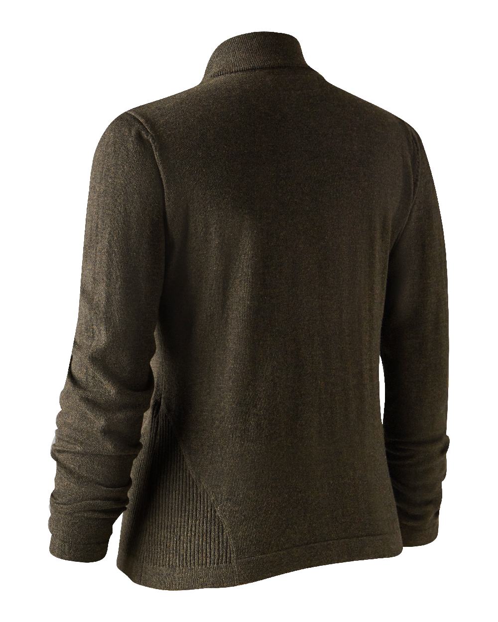 Dark Elm coloured Deerhunter Lady Darlington Full Zip Cardigan on white background #colour_dark-elm