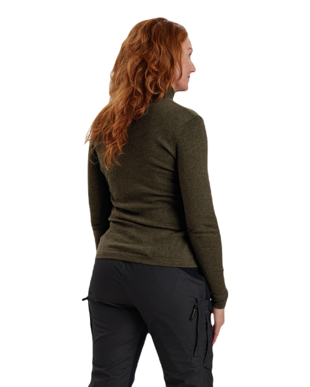 Cypress coloured Deerhunter Lady Darlington Roll Neck on white background #colour_cypress