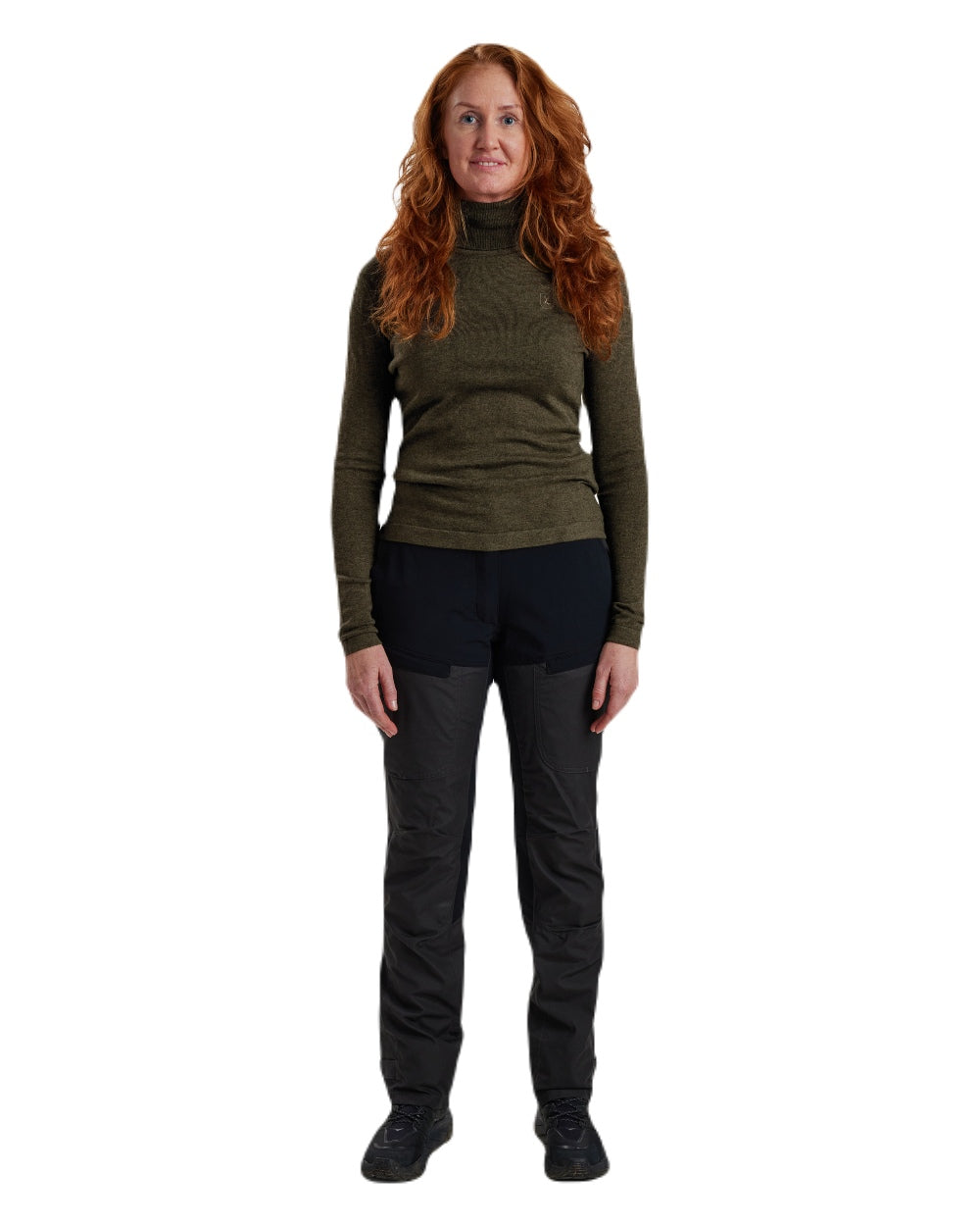 Cypress coloured Deerhunter Lady Darlington Roll Neck on white background #colour_cypress