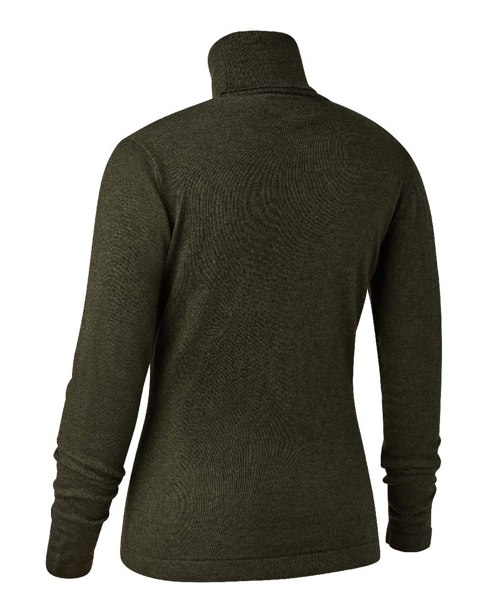 Green Melange coloured Deerhunter Lady Darlington Roll Neck on white background #colour_green-melange