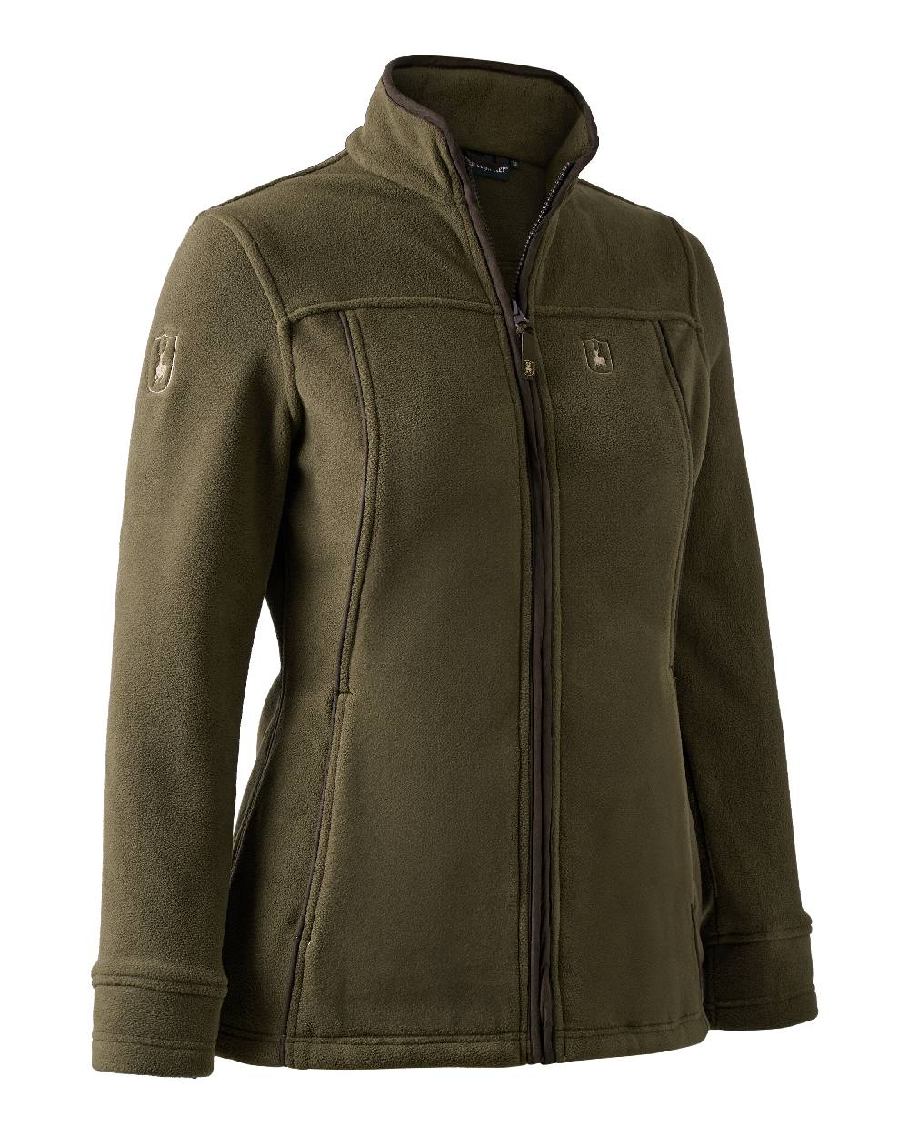 Tarmac Green Coloured Deerhunter Lady Eagle Fleece Jacket on white background #colour_tarmac-green