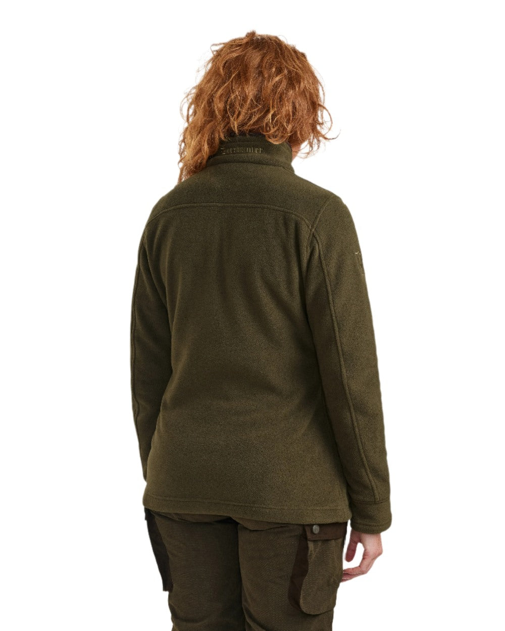 Tarmac Green Coloured Deerhunter Lady Eagle Fleece Jacket on white background #colour_tarmac-green