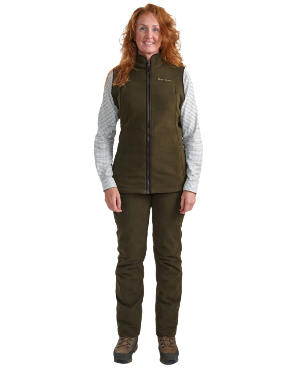 Tarmac Green Coloured Deerhunter Lady Eagle Fleece Waistcoat on white background #colour_tarmac-green