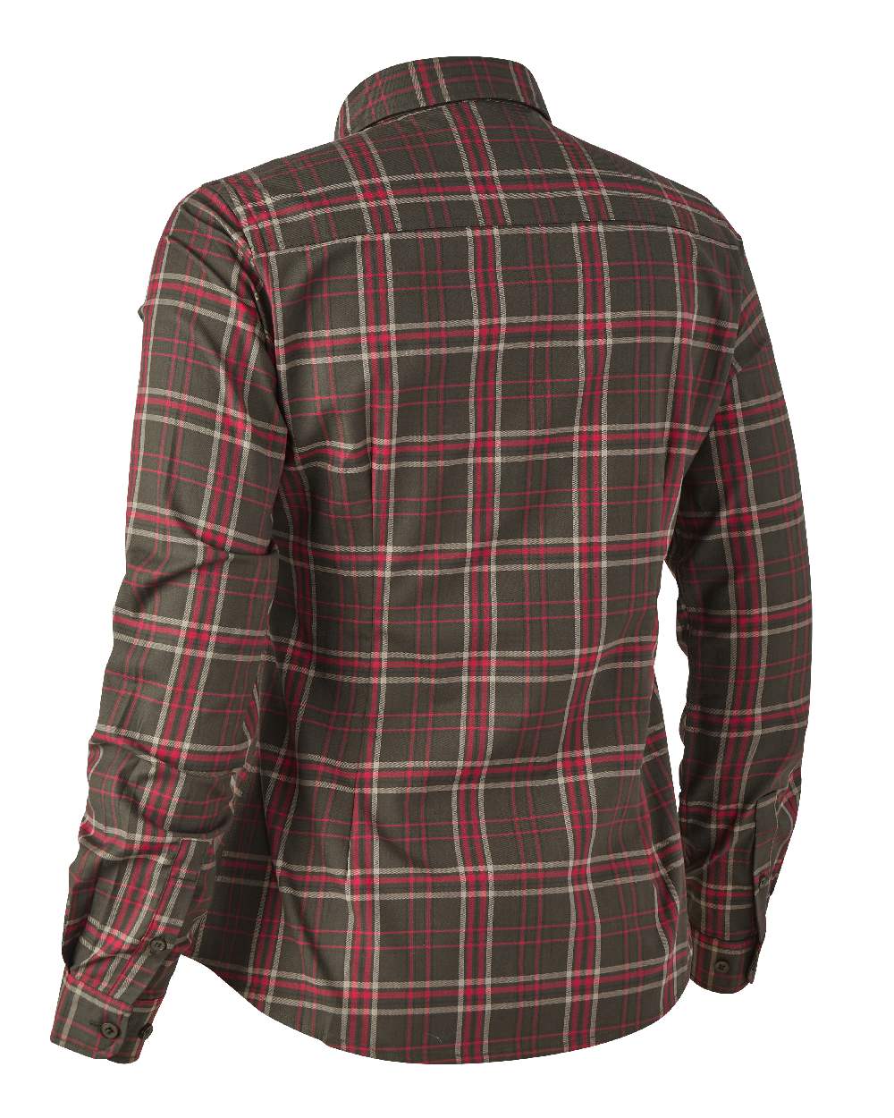 Green Check coloured Deerhunter Lady Elena Shirt on white background #colour_green-check