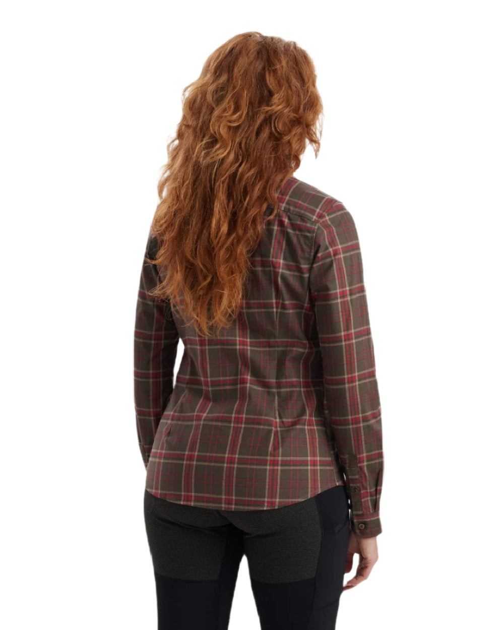 Green Check coloured Deerhunter Lady Elena Shirt on white background #colour_green-check