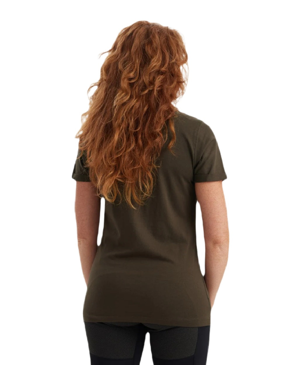 Adventure Green coloured Deerhunter Lady Ella T-Shirt on white background #colour_adventure-green