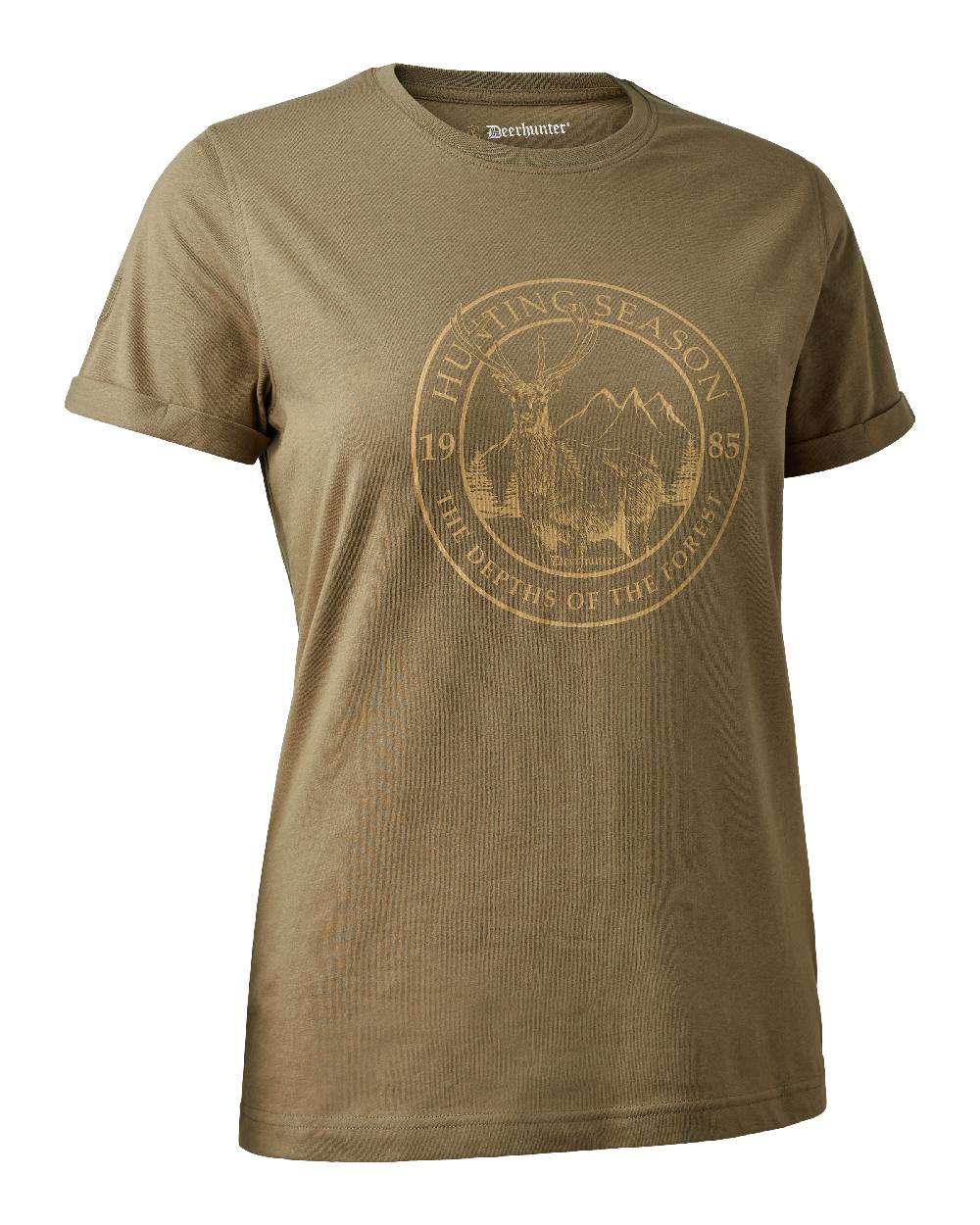 Driftwood coloured Deerhunter Lady Ella T-Shirt on white background #colour_driftwood