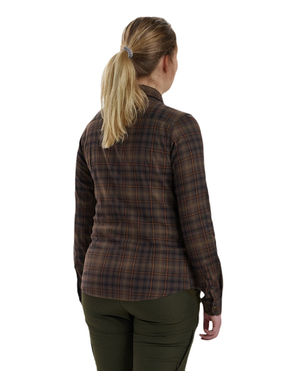 Green Check coloured Deerhunter Lady Emery Shirt on white background #colour_green-check