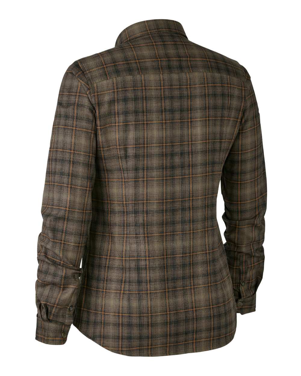 Green Check coloured Deerhunter Lady Emery Shirt on white background #colour_green-check