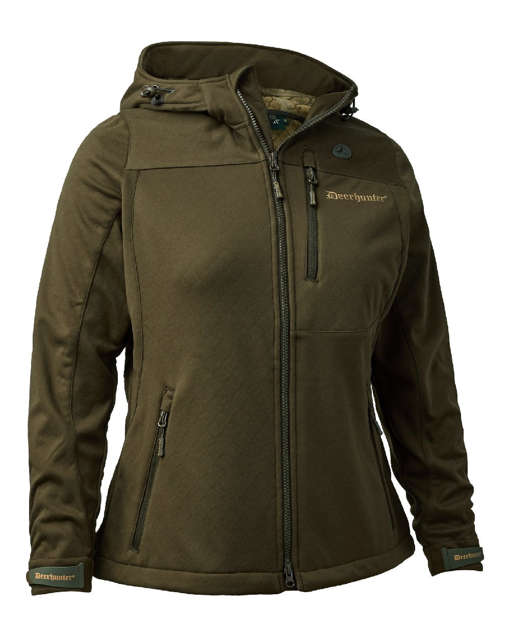Art Green coloured Deerhunter Lady Excape Softshell Jacket on white background #colour_art-green