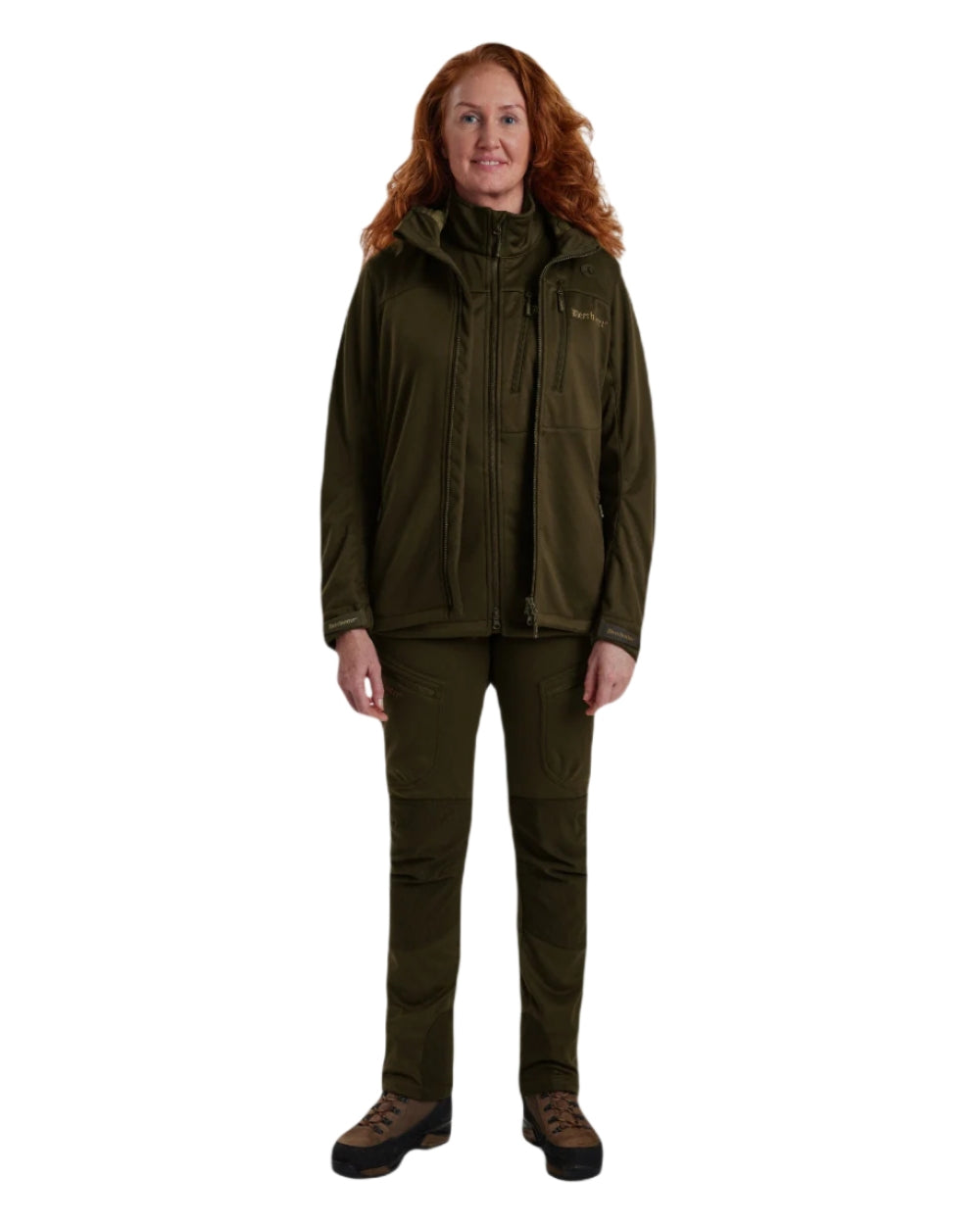 Art Green coloured Deerhunter Lady Excape Softshell Jacket on white background #colour_art-green