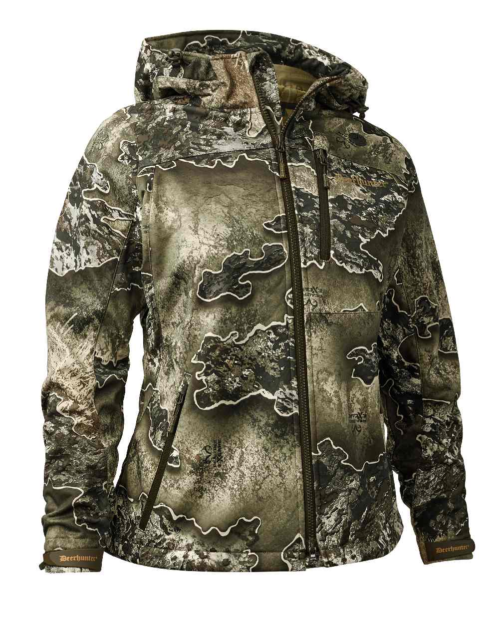 Realtree Excape coloured Deerhunter Lady Excape Softshell Jacket on white background #colour_realtree-excape