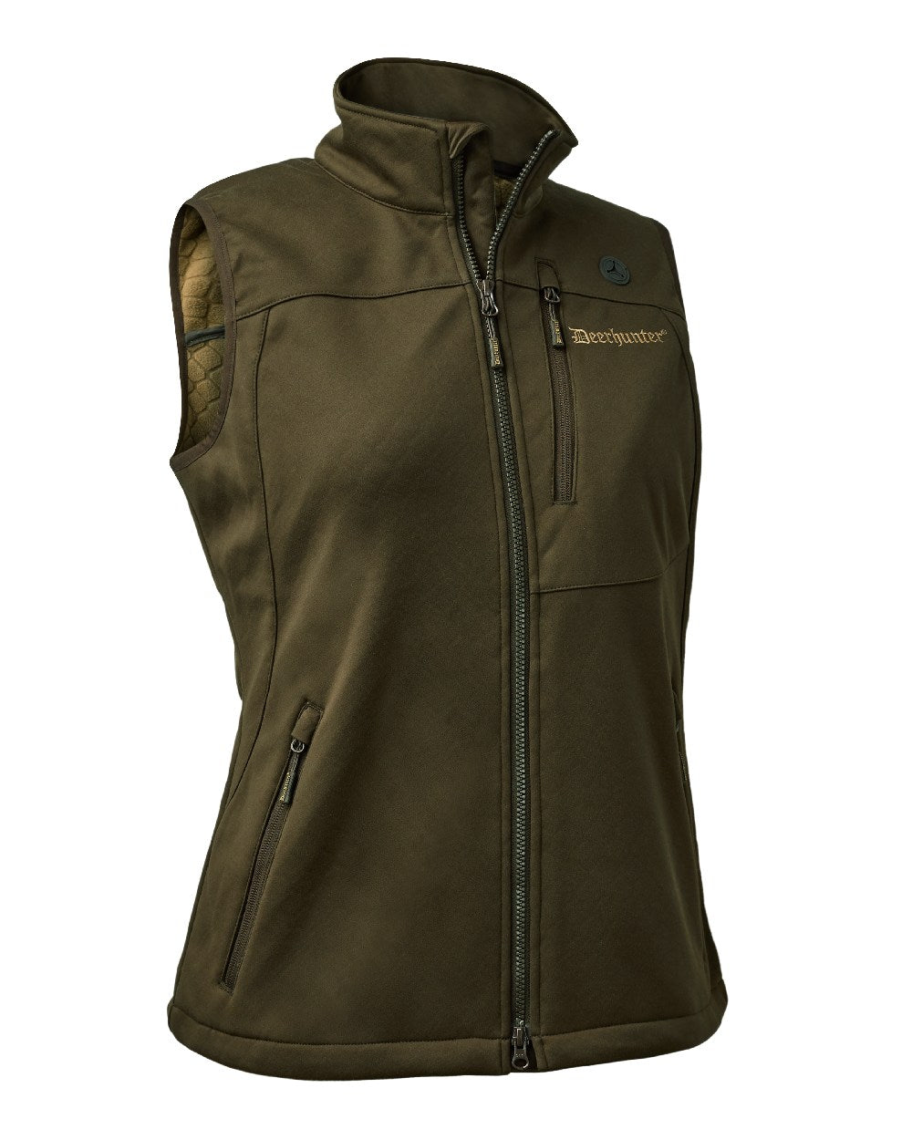 Art Green coloured Deerhunter Lady Excape Softshell Waistcoat on white background #colour_art-green