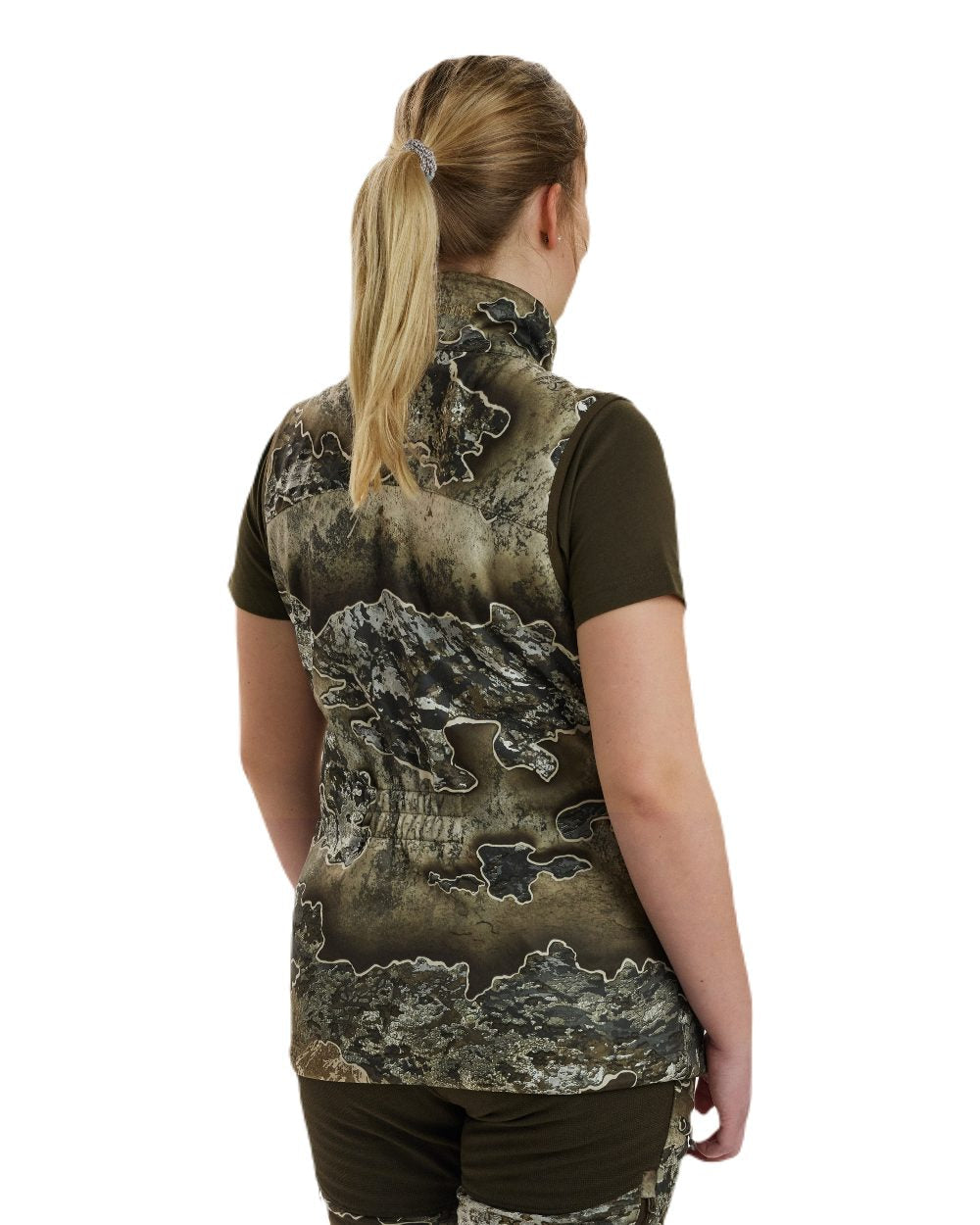 Realtree Excape coloured Deerhunter Lady Excape Softshell Waistcoat on white background #colour_realtree-excape