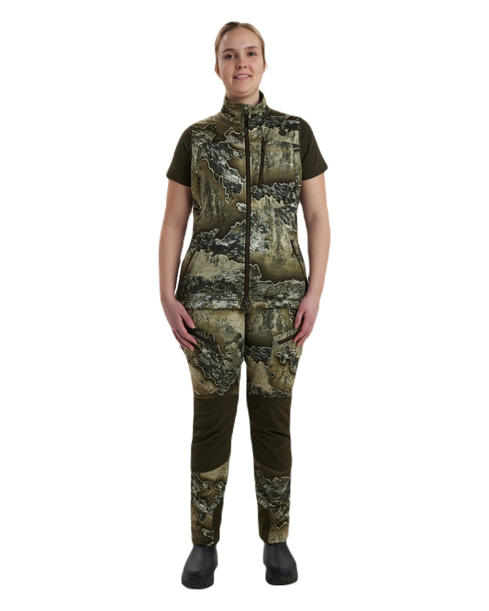 Realtree Excape coloured Deerhunter Lady Excape Softshell Waistcoat on white background #colour_realtree-excape