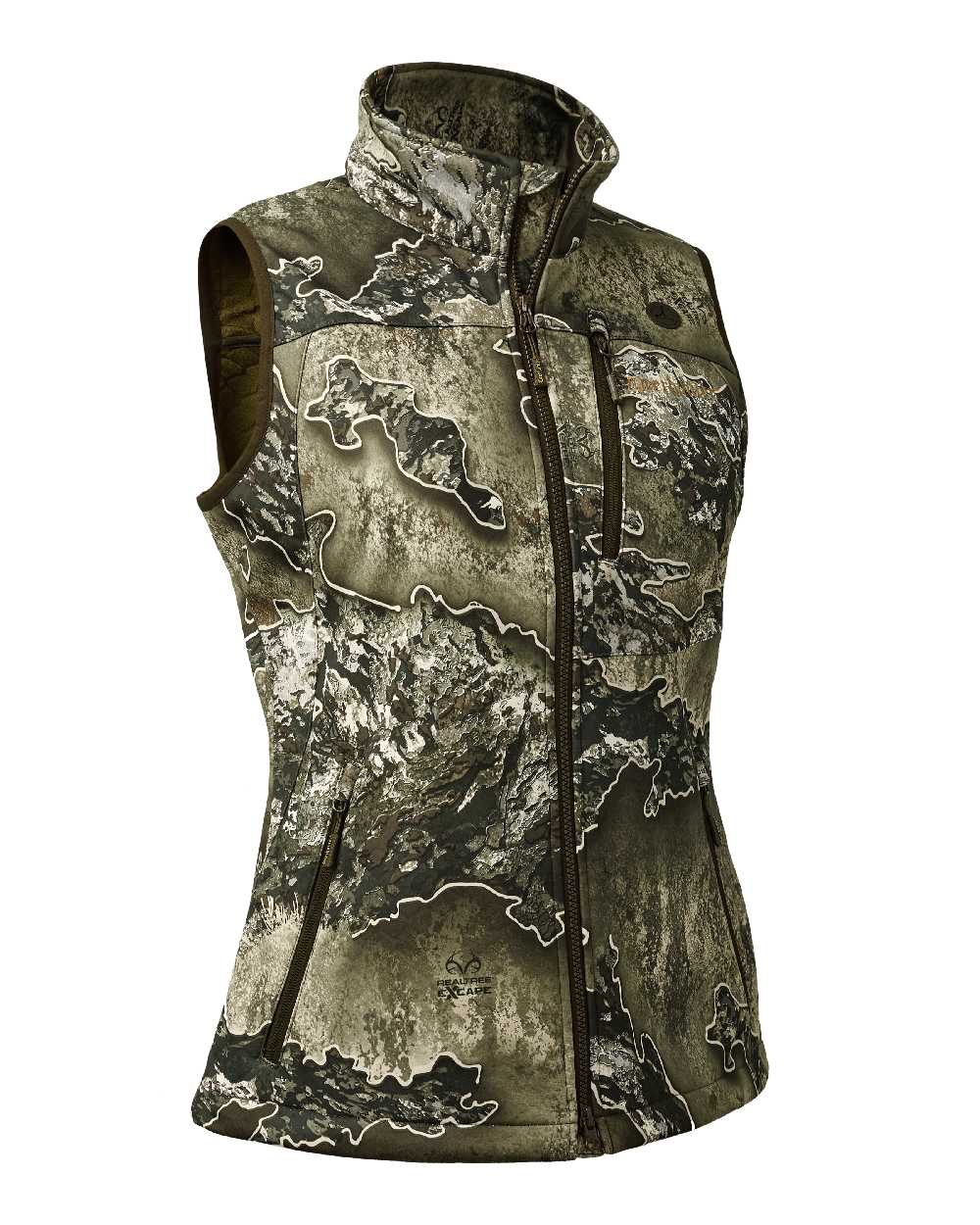 Realtree Excape coloured Deerhunter Lady Excape Softshell Waistcoat on white background #colour_realtree-excape