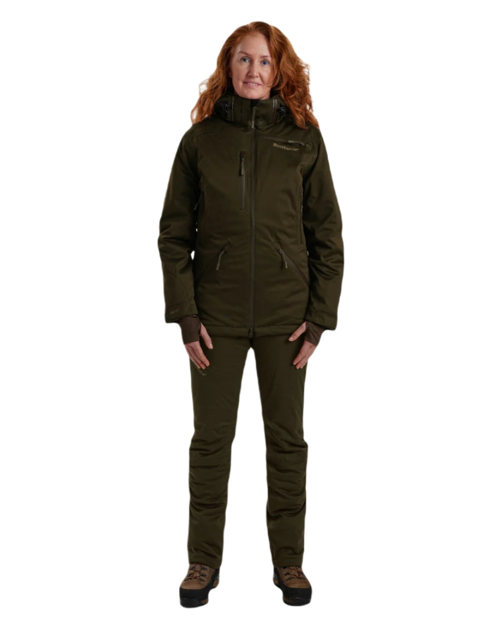 Art Green coloured Deerhunter Lady Excape Winter Jacket on white background #colour_art-green