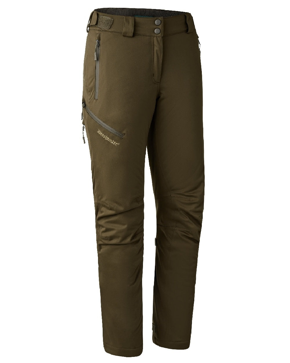 Art Green coloured Deerhunter Lady Excape Winter Trousers on white background #colour_art-green