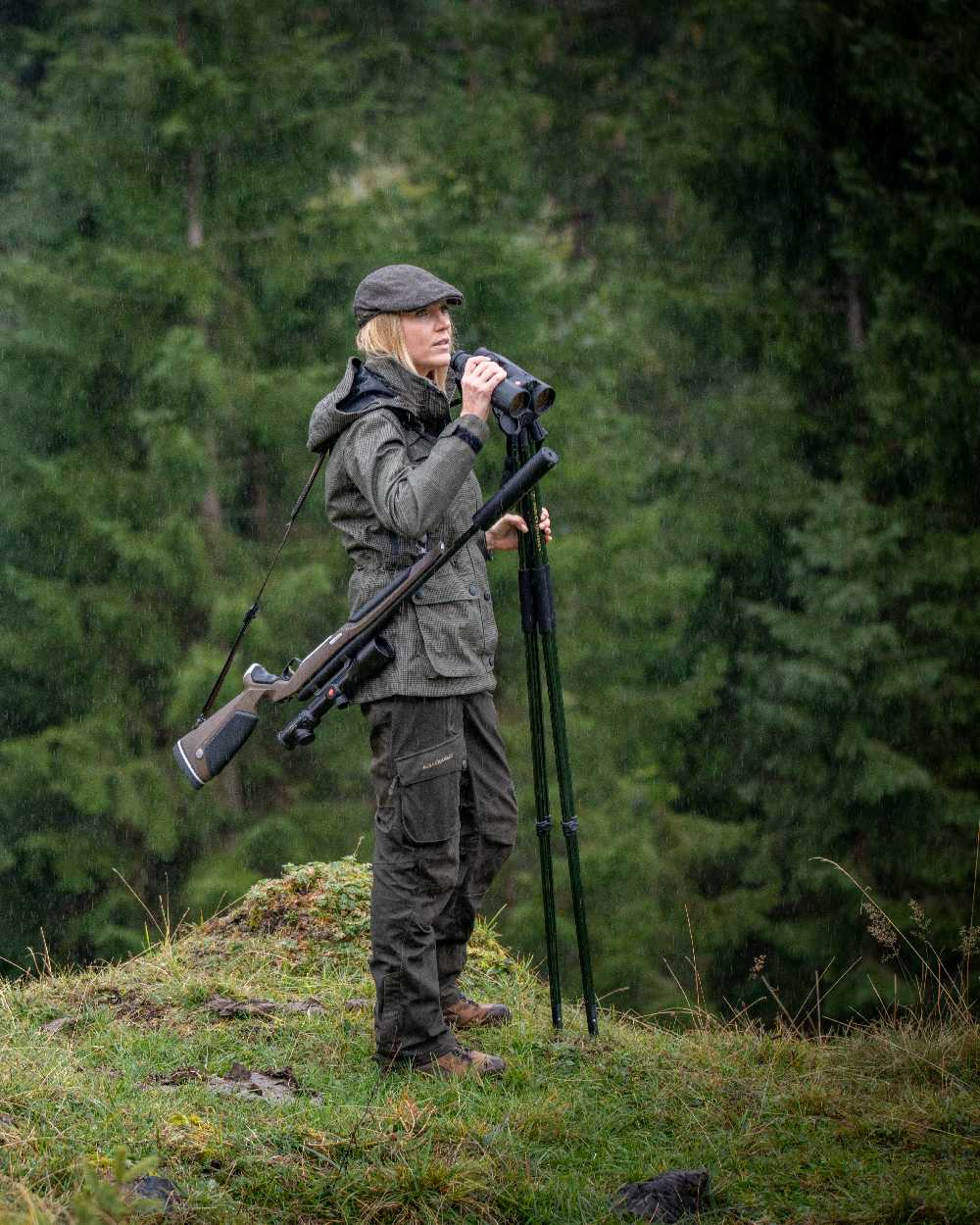 Turf Coloured Deerhunter Lady Gabby Jacket on forest background #colour_turf