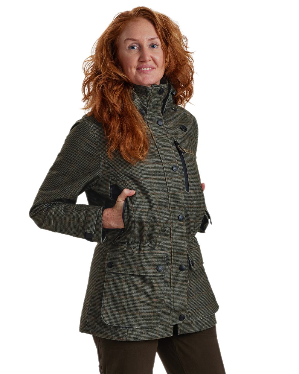 Turf Coloured Deerhunter Lady Gabby Jacket on white background #colour_turf