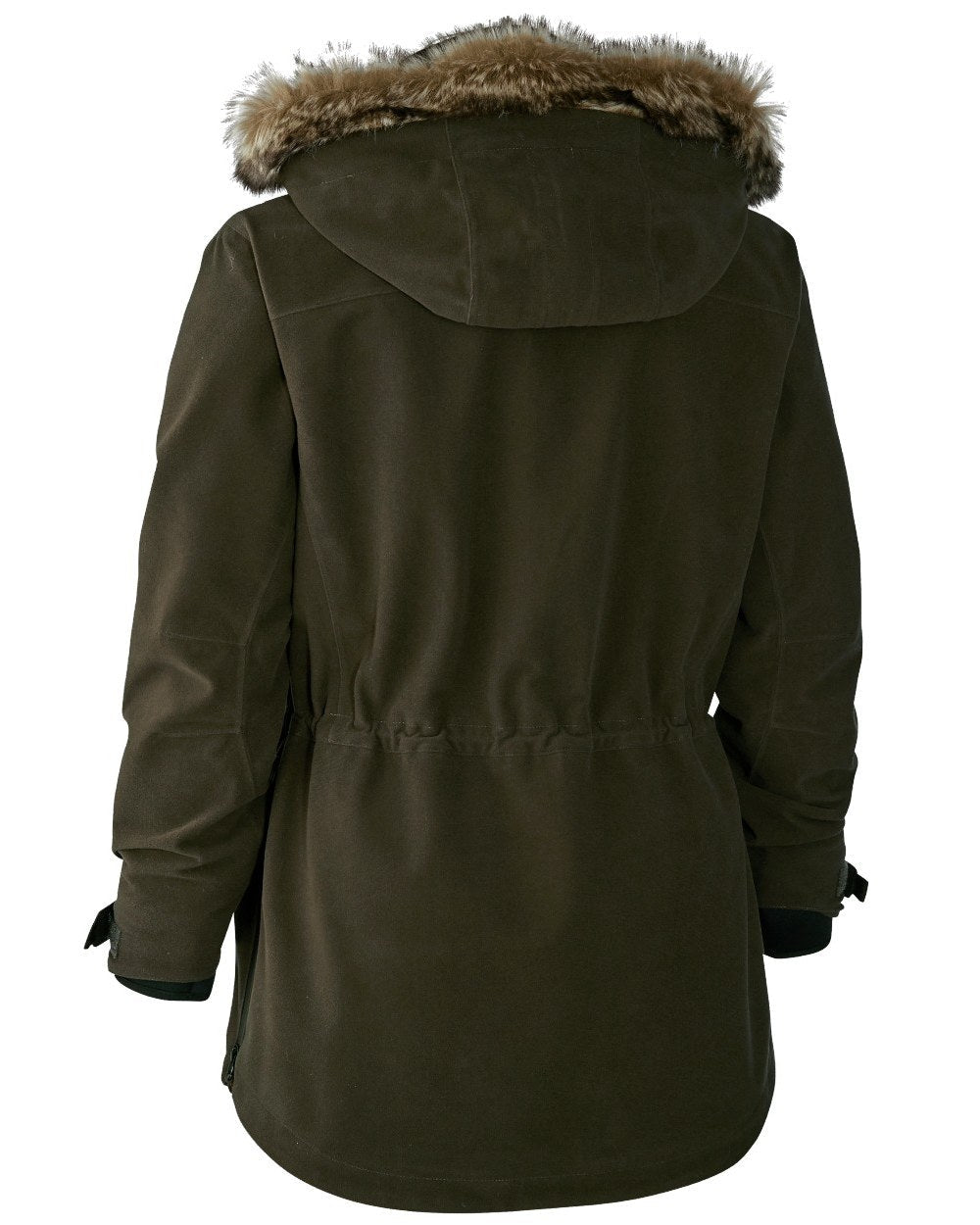 Peat coloured Deerhunter Lady Gabby Smock on white background #colour_peat