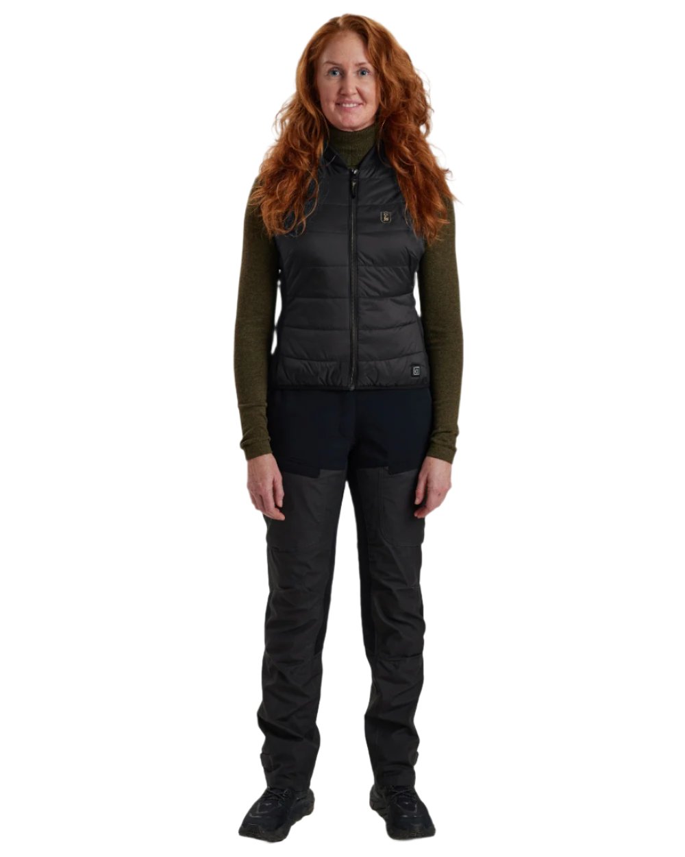 Black Coloured Deerhunter Lady Heat Inner Waistcoat on white background #colour_black