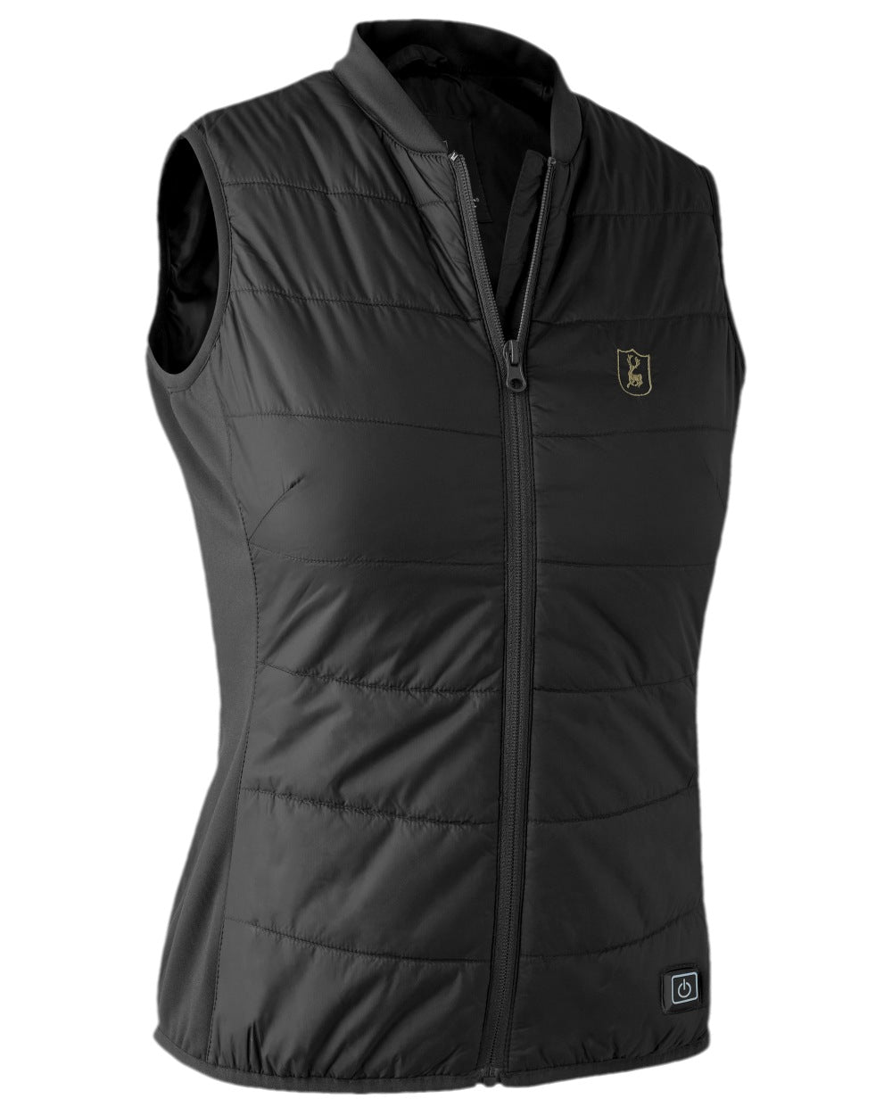 Black Coloured Deerhunter Lady Heat Inner Waistcoat on white background #colour_black