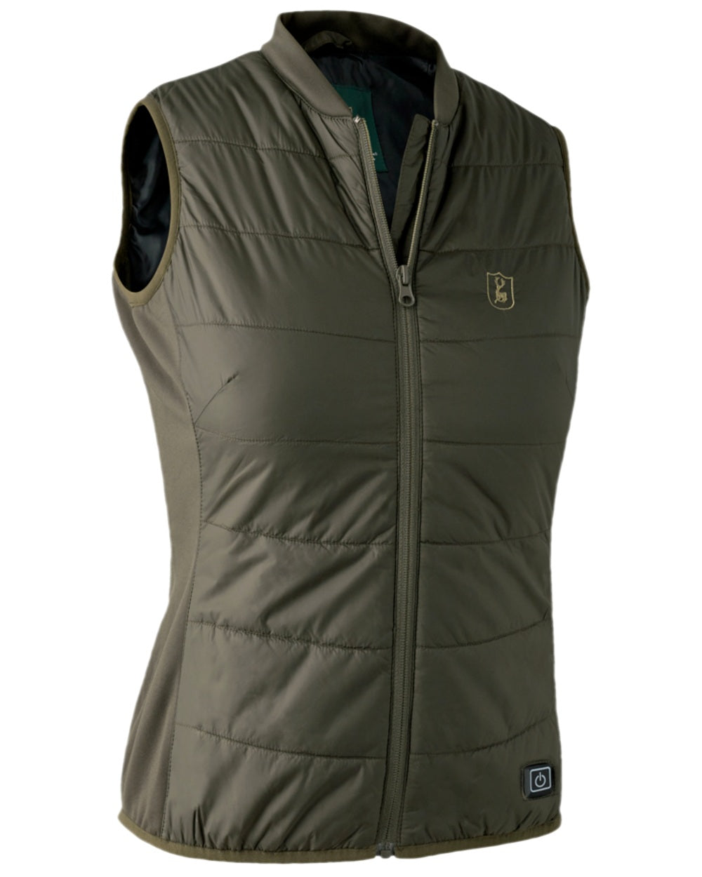 Deep Green Coloured Deerhunter Lady Heat Inner Waistcoat on white background #colour_deep-green