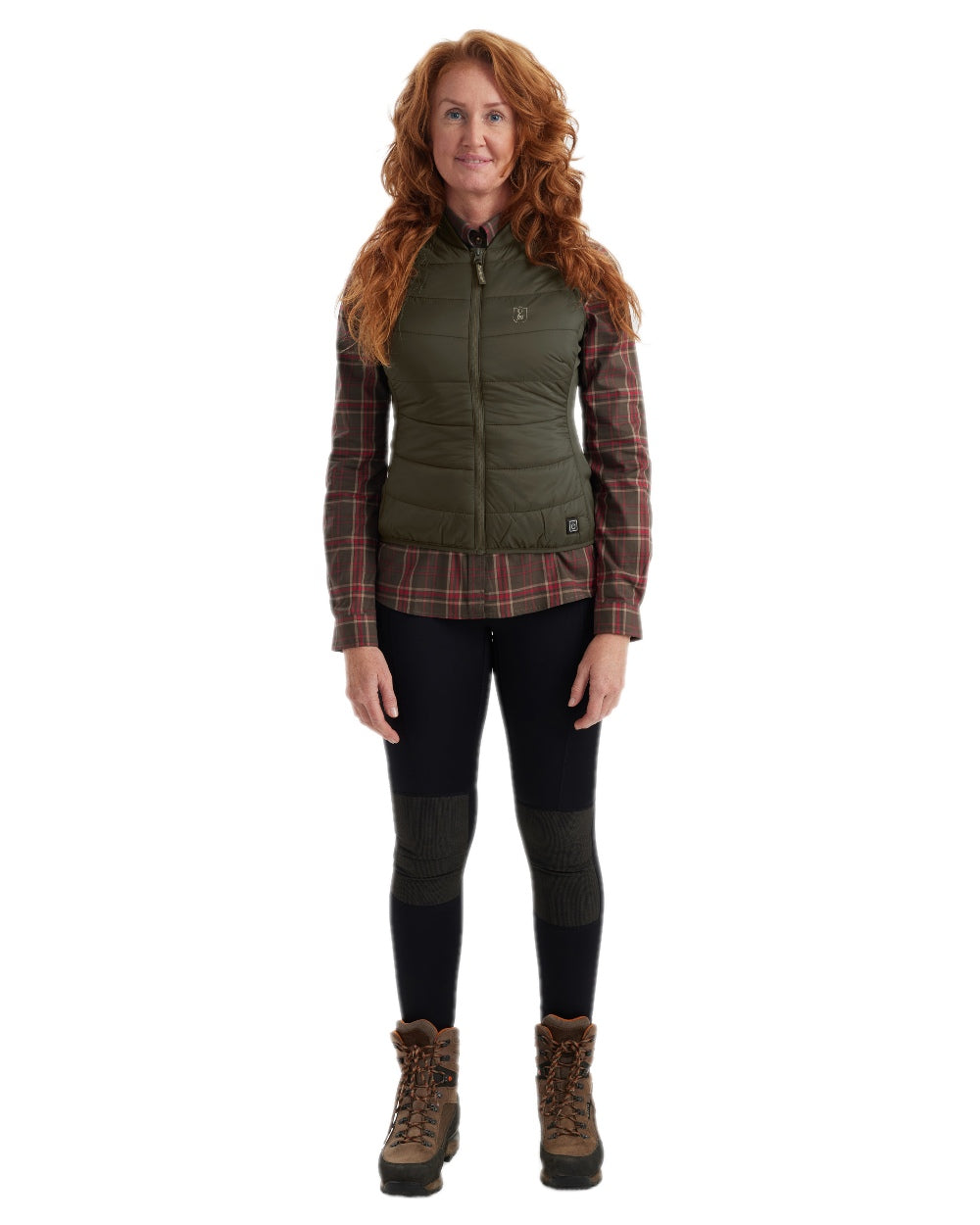 Deep Green Coloured Deerhunter Lady Heat Inner Waistcoat on white background #colour_deep-green