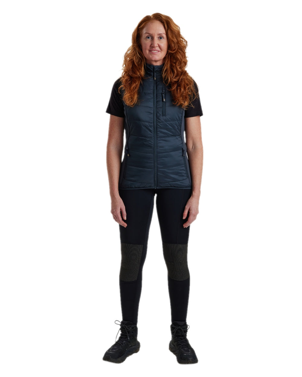 Dark Blue Coloured Deerhunter Lady Heat Padded Waistcoat on white background #colour_dark-blue