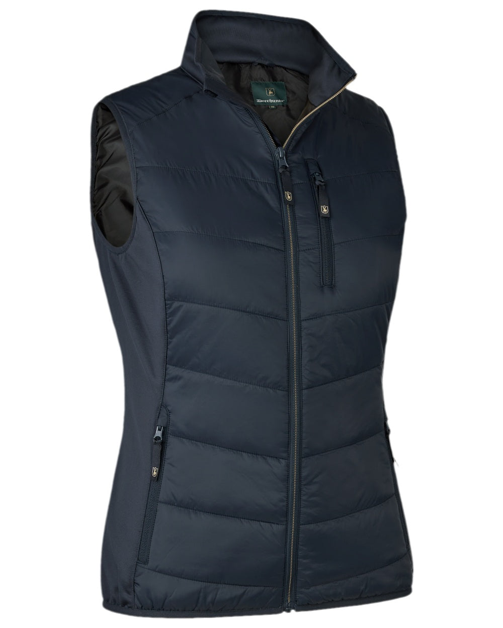 Dark Blue Coloured Deerhunter Lady Heat Padded Waistcoat on white background #colour_dark-blue