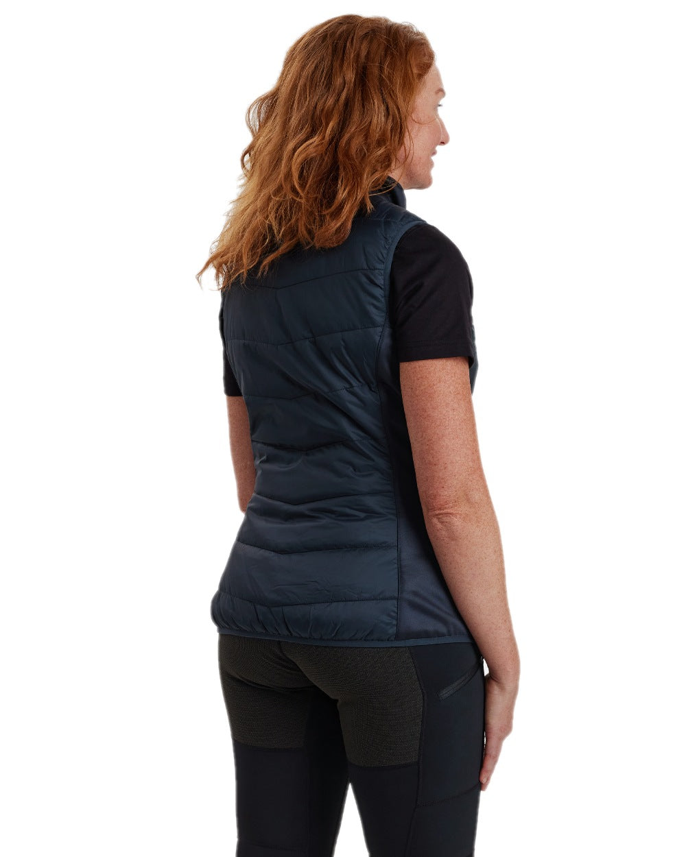 Dark Blue Coloured Deerhunter Lady Heat Padded Waistcoat on white background #colour_dark-blue