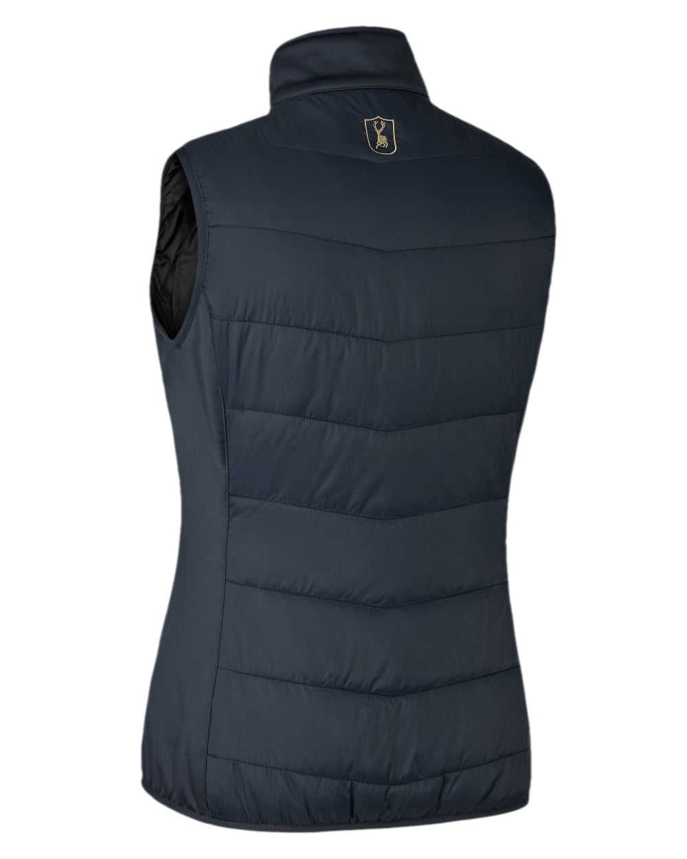 Dark Blue Coloured Deerhunter Lady Heat Padded Waistcoat on white background #colour_dark-blue