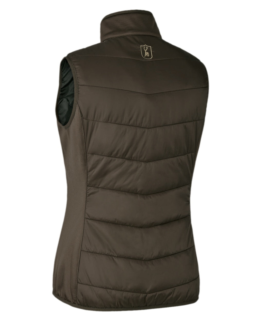 Wood Coloured Deerhunter Lady Heat Padded Waistcoat on white background #colour_wood