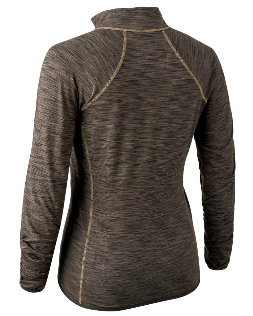 Brown Melange coloured Deerhunter Lady Insulated Fleece on white background #colour_brown-melange
