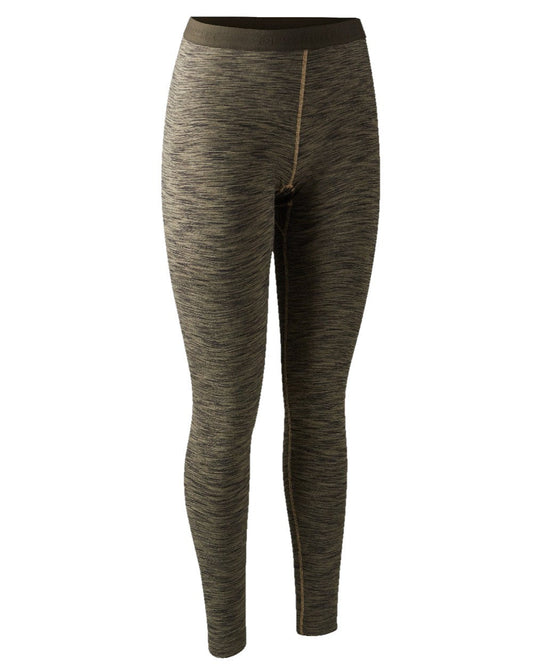 Brown Melange coloured Deerhunter Lady Insulated Leggings on white background #colour_brown-melange