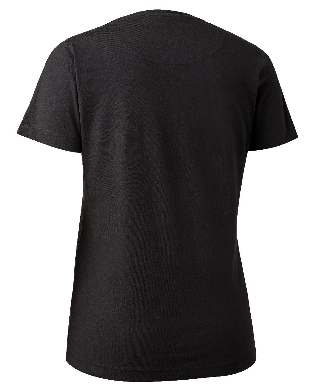 Black coloured Deerhunter Lady Logo T-Shirt on white background #colour_black