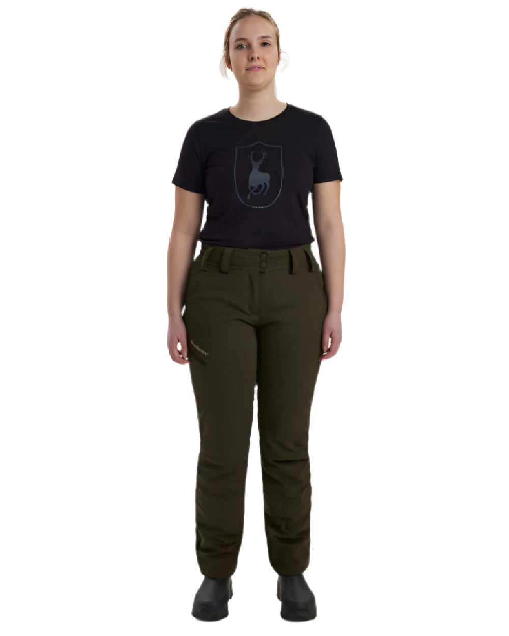 Art Green coloured Deerhunter Lady Mary Trousers on white background #colour_art-green