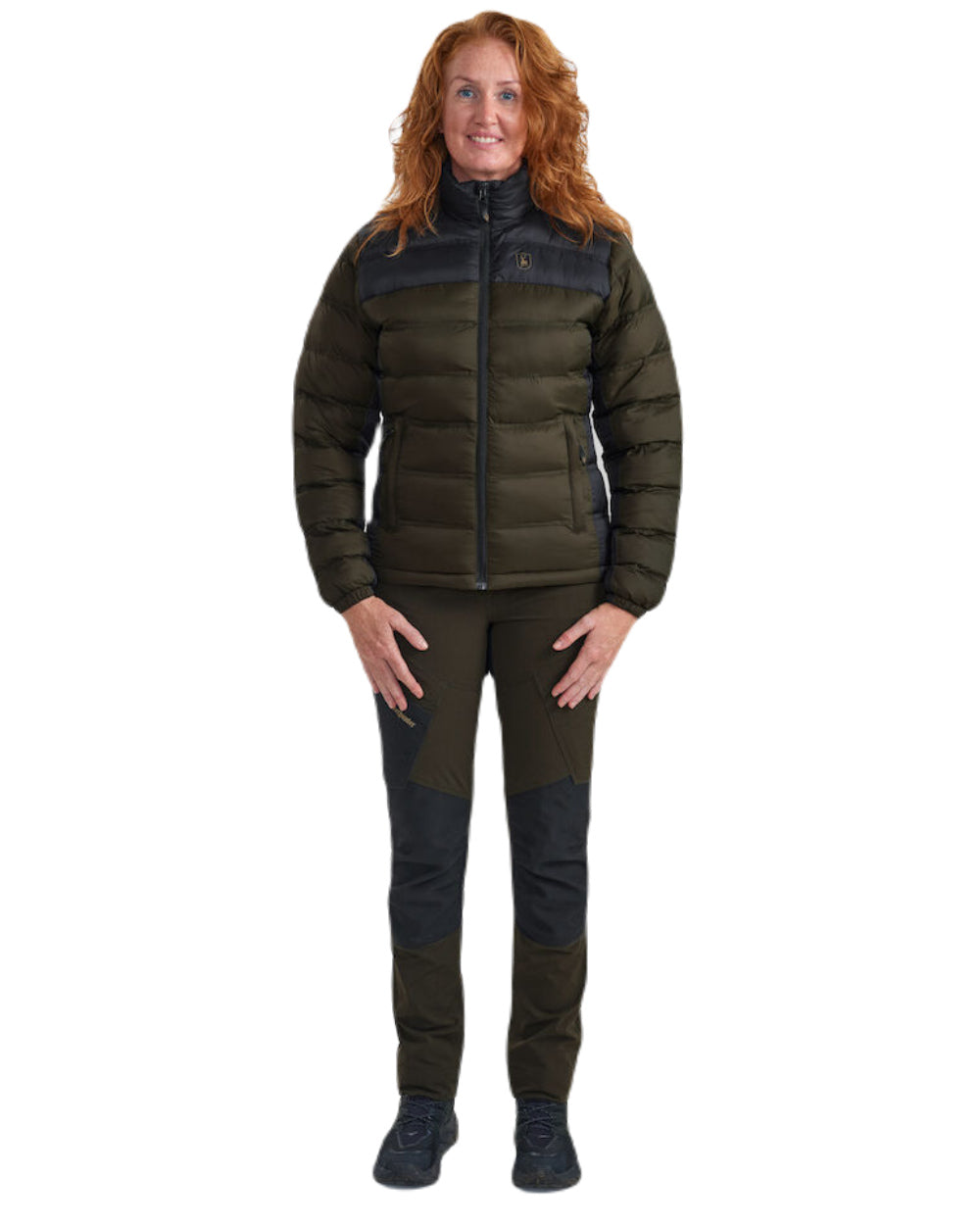 Rifle Green coloured Deerhunter Lady Northward Padded Jacket on white background #colour_rifle-green