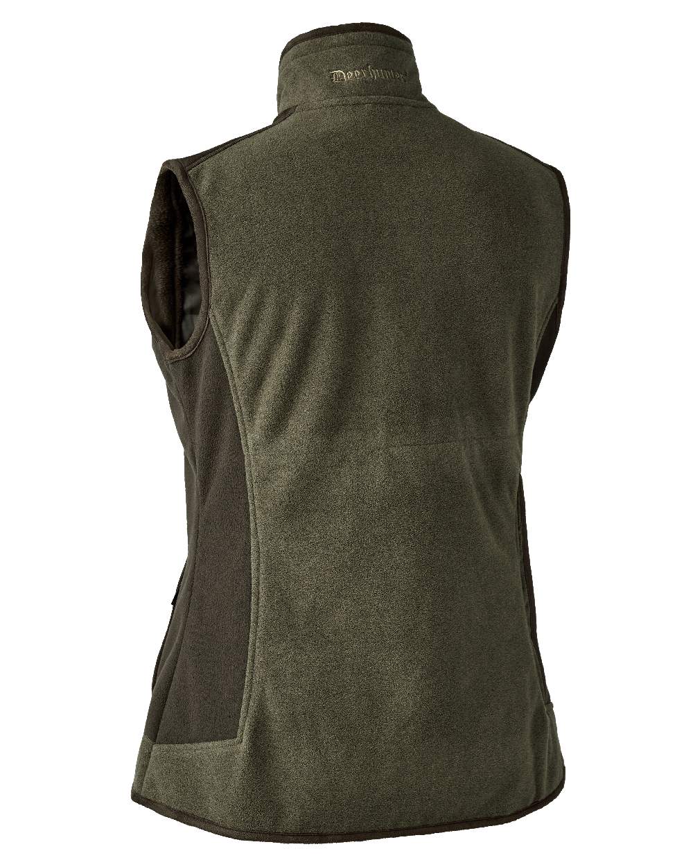 Graphite Green Melange coloured Deerhunter Lady Pam Bonded Fleece Waistcoat on white background #colour_graphite-green-melange