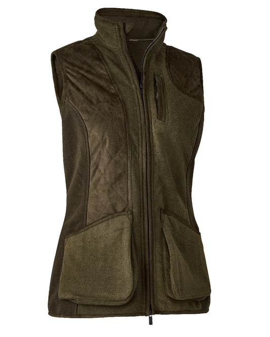 Graphite Green coloured Deerhunter Lady Pam Shooting Waistcoat on white background #colour_graphite-green