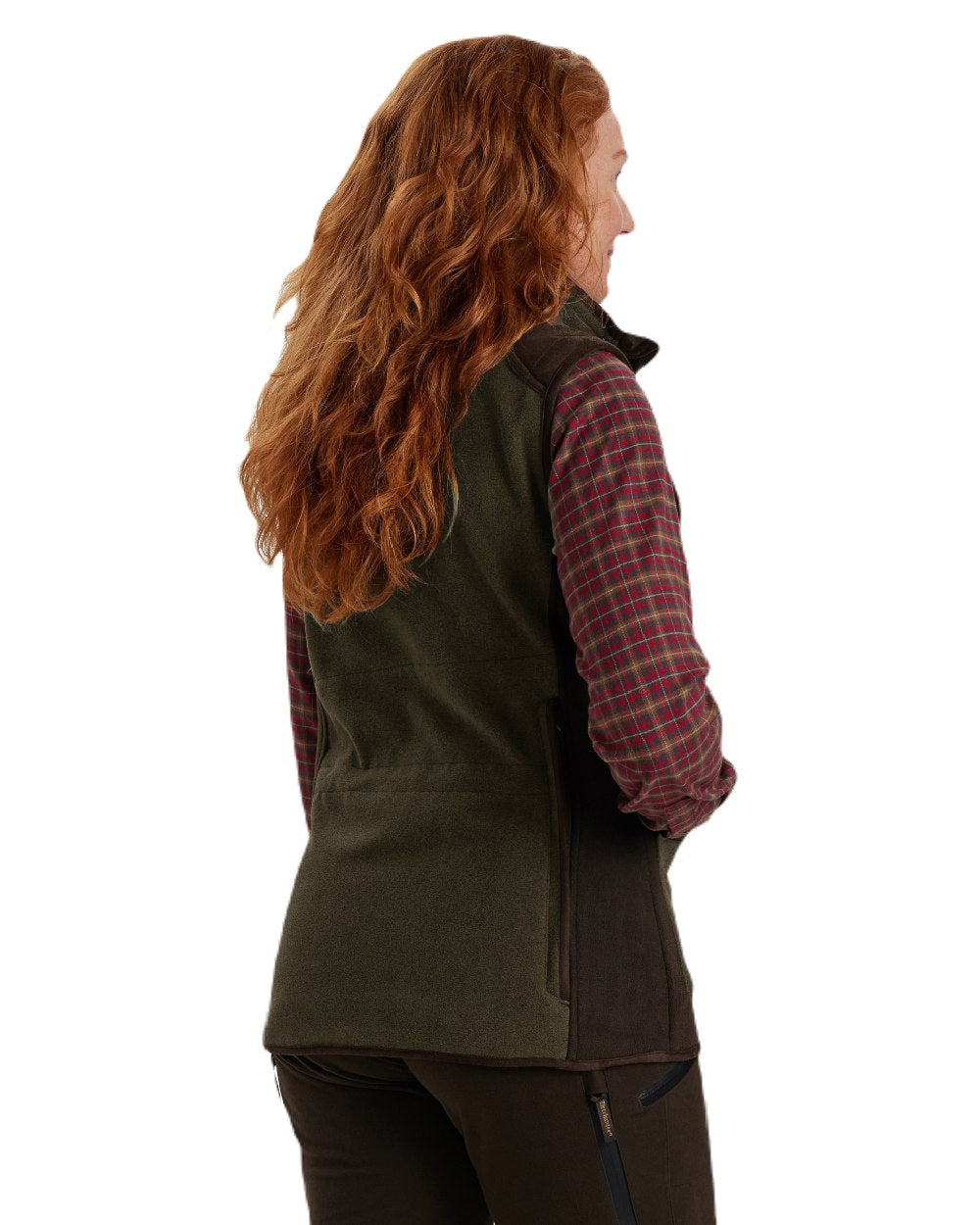 Graphite Green coloured Deerhunter Lady Pam Shooting Waistcoat on white background #colour_graphite-green